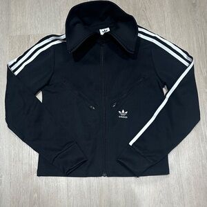 Adidas Women's Black Track Jacket with White Accents